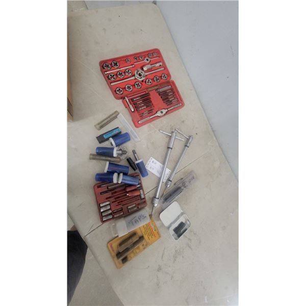 Tap and Die Set in Red Case with Additional Taps, Dies, T-Handle Tap Wrenches