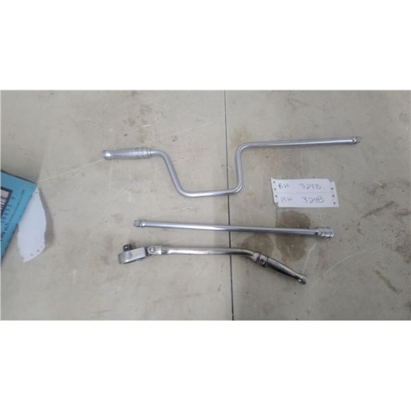 Snap on Chrome Flex-Head Ratchet Wrench, Socket Extension Bar,12” and Speed Wrench with Crank