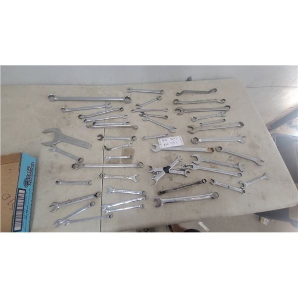 45 Assortment of Combination and Open-End Wrenches, Proto, S-K, Alloy Steel, Forged USA