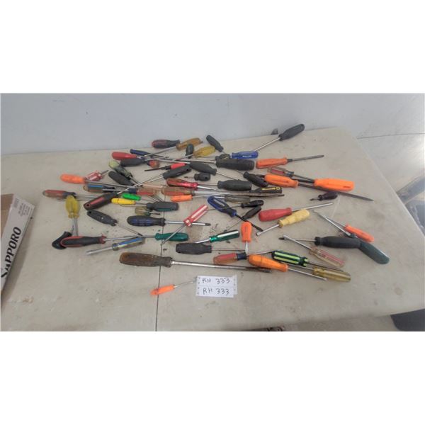 Large Assorted Lot of Screwdrivers Including Phillips, Flathead, and Nut Drivers, MasterPro and Mor