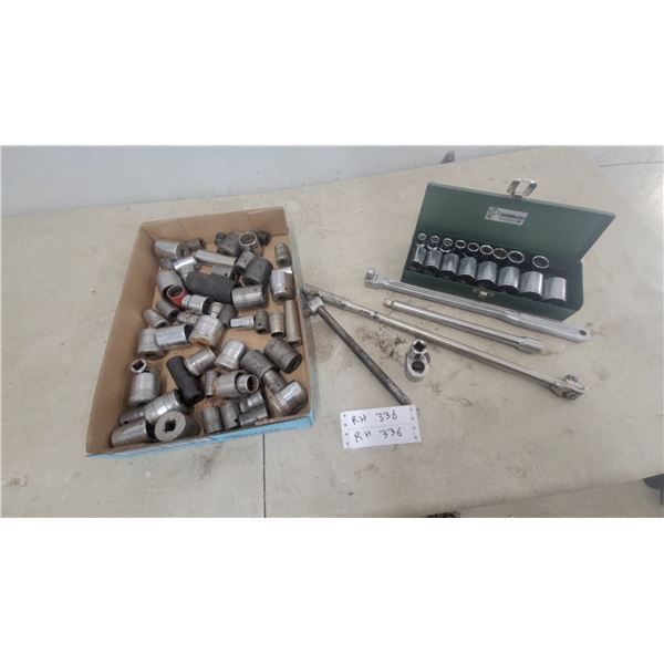 1/2” Drive Sockets, Ratchet, Breaker Bar, and Assorted Sockets