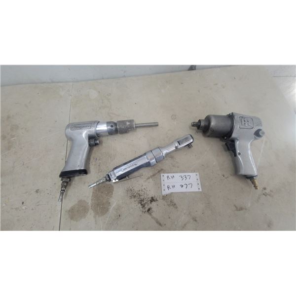 Snap-On Right-Angle Die Grinder, Snap-On Air Ratchet, and Ingersoll Rand Impact Wrench
