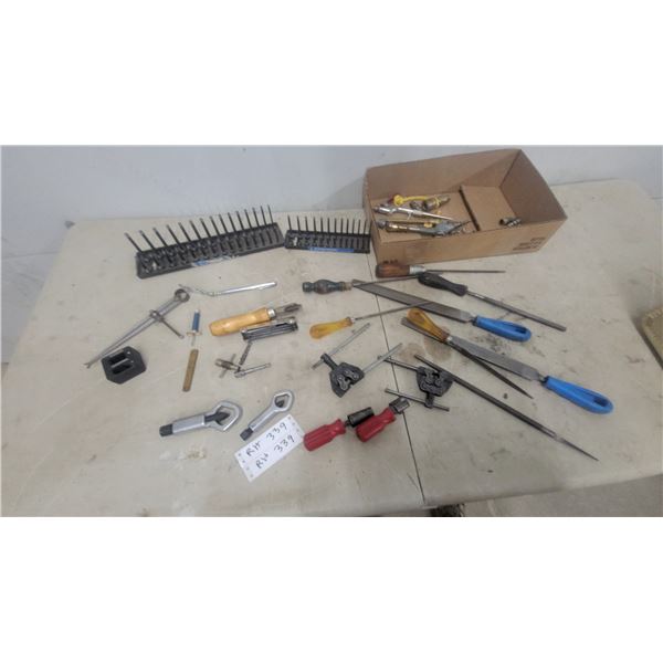 Files, Tap Handles, Drill Bit Index, Ball Joint Separator, and Allen Wrenches