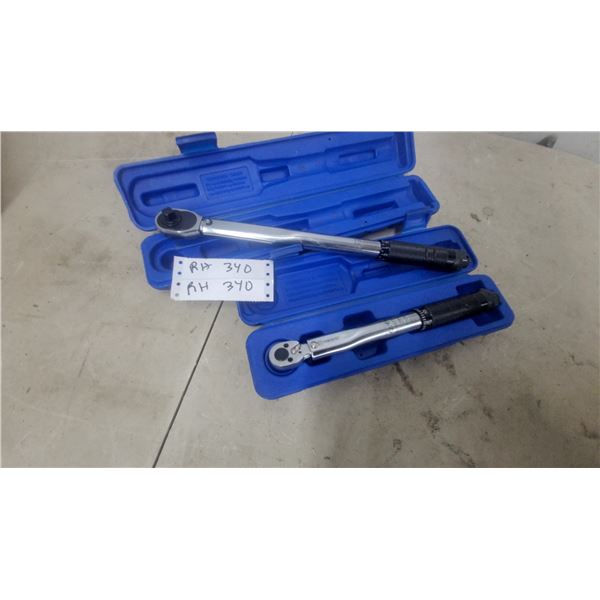 Powerfist Model 13073 Click-Type Torque Wrenches with Cases, 3/8” and 1/4”