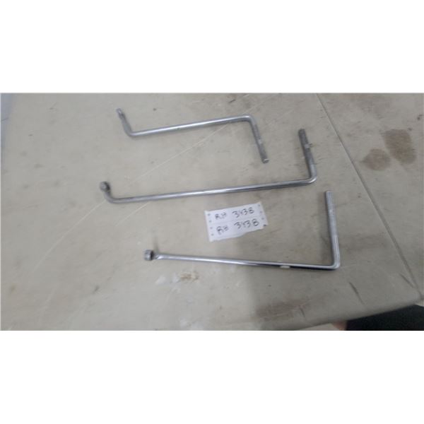 3 snap on L-Shaped Box-End Wrenches, Chrome-Plated Steel, Varying Lengths
