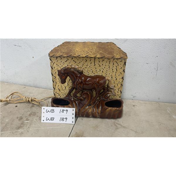 Vintage Mid Century Ceramic Horse Figure TV Lamp, Works!