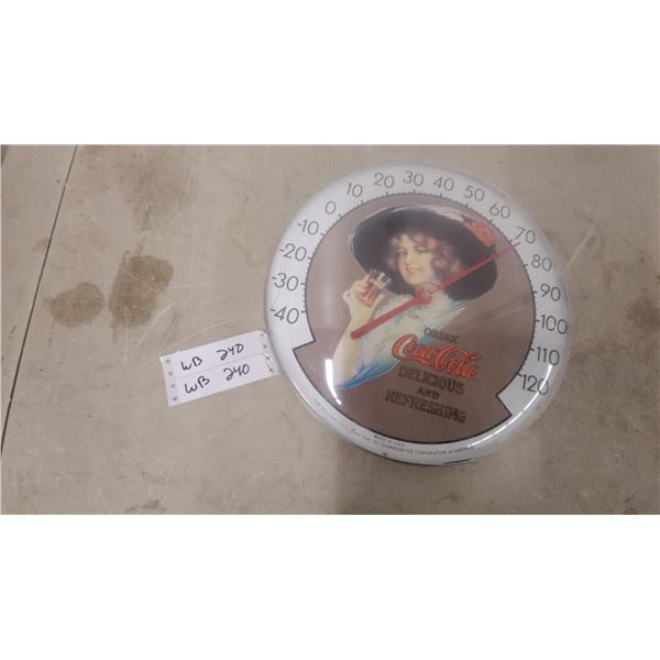 Coca-Cola "Delicious and Refreshing" Round Wall Thermometer by Thermometer Corporation of America
