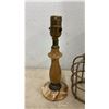 Image 2 : Antique Hammond Electric Desk Clock, 2 Desk Lamps and 2 Industrial Light Wire Cages