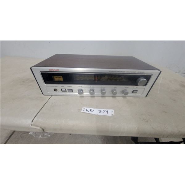 Craig AM/FM Multiplex Component Receiver, Model 3508, with Wood Grain Case powers up