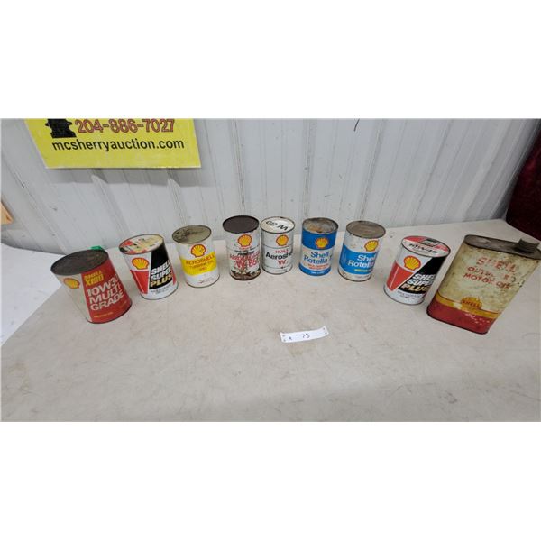 Shell Oil Cans: X-100 10W-30, Super