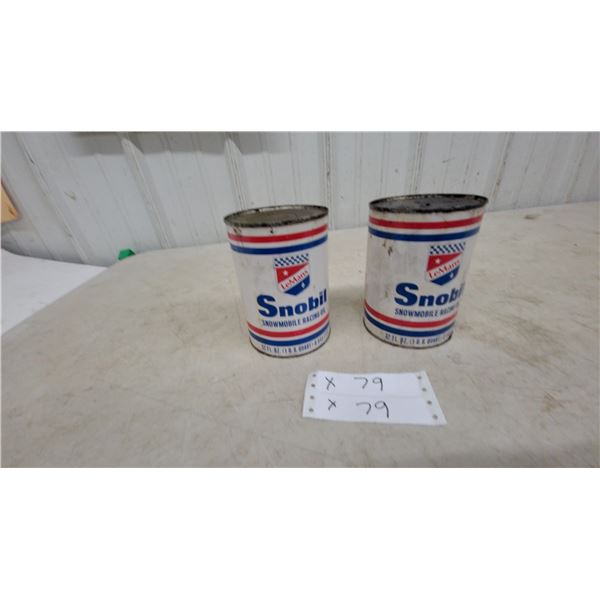 Snobil LeMans Snowmobile Racing Oil Cans, 1 Quart, 32 Fluid Ounces, Set of 2 full of product