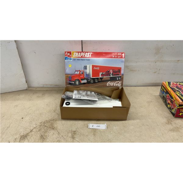 AMT Ertl SnapFast Coca-Cola Volvo Tractor Trailer 1:32 Scale Model Kit, No. 27041, 1998