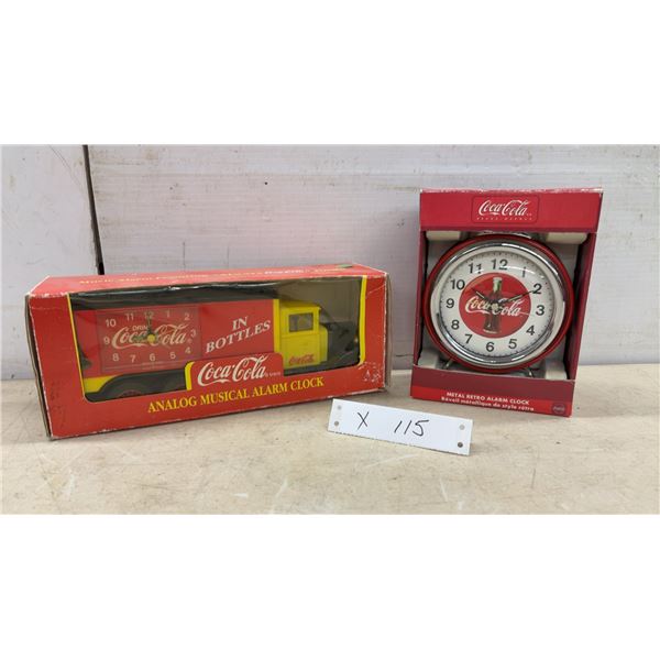 Coca-Cola Analog Musical Alarm Clock Delivery Truck and Metal Retro Alarm Clock