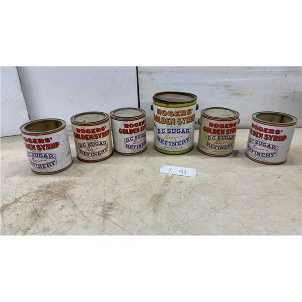 Vintage Rogers' Golden Syrup Tins, B.C. Sugar Refinery, Vancouver, 5 Pound and 10 Pound Sizes