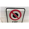 Image 3 : Metal "Fire Lane" No Parking Sign with Bidirectional Arrows, 18 × 12”
