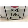 Image 4 : Metal "Fire Lane" No Parking Sign with Bidirectional Arrows, 18 × 12”