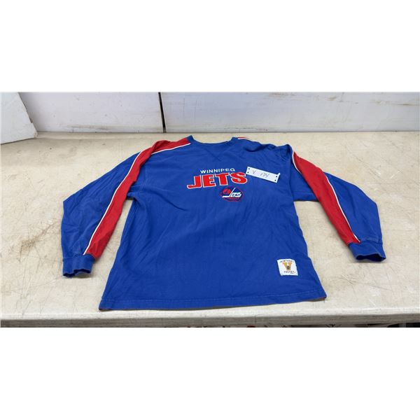Bulletin Vintage Winnipeg Jets NHL Long-Sleeve Embroidered Shirt, Size Small
