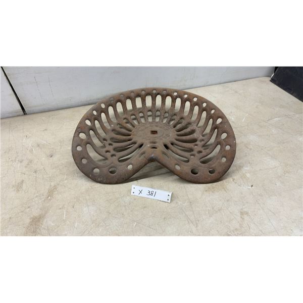 Antique Massey Cast Iron Implement Seat, Late 19th to Early 20th Century