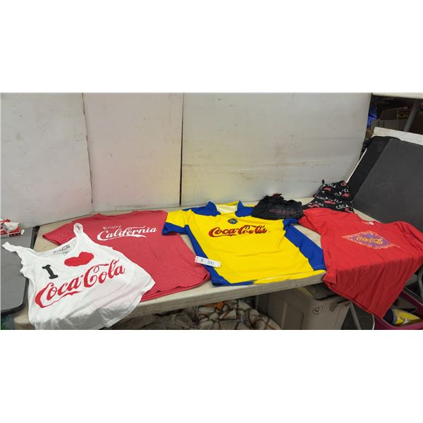 Coca-Cola Apparel Lot: Tank Top, California Tee, Club América Jersey, Various Sizes