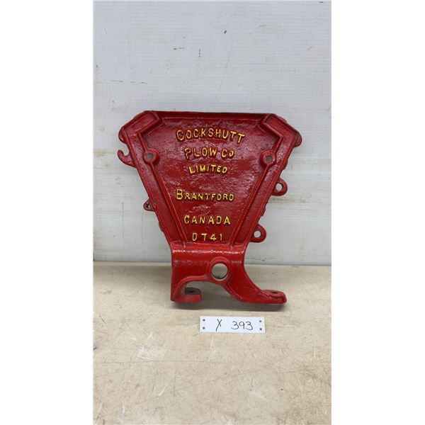 Cockshutt Plow Co. Limited Brantford Canada 0741 Cast Iron Drill End, 14 1/2 × 14”