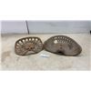 Image 1 : Pair of Antique Cast Iron Tractor Implement Seats, Wheel-Spoke and Slotted Designs