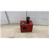 Image 6 : Antique Red Tin Toy Magic Lantern Projector with Gold Pinstripe, Late 19th/Early 20th Century