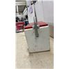 Image 2 : Vintage King-Seeley Thermos Metal Chest Cooler, with Schmidt Beer Advertising, White with Red Lid
