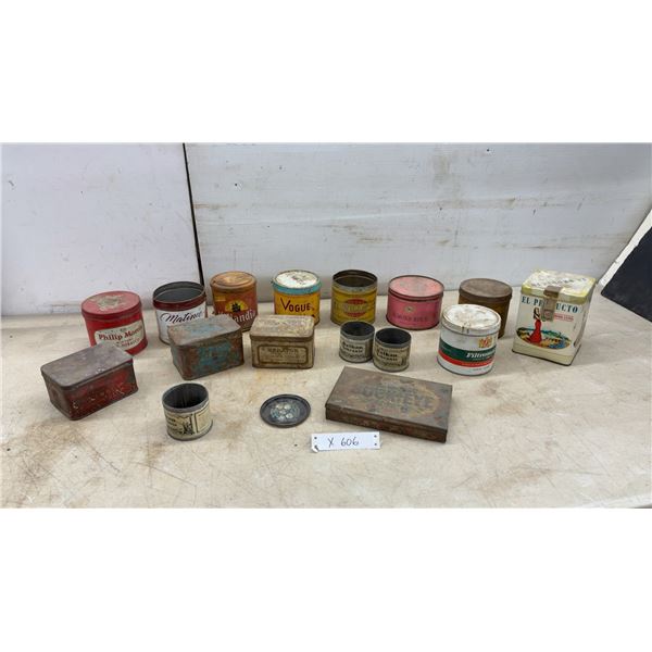 Vintage Tobacco and Confectionery Tins Including Philip Morris, Wills, Hollandia, Vogue