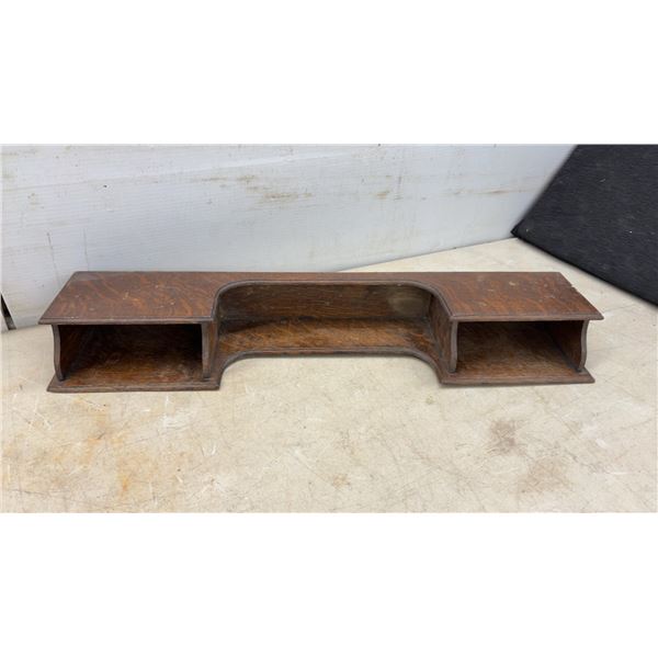 Antique Quarter-Sawn Oak Arts and Crafts Mission Style Desk Organizer Caddy, 3 1/2 × 29 × 6”