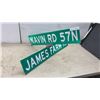 Image 6 : Reflective Street Signs, "Navin Rd 57N" and "James Farm Rd" with Mounting Bracket