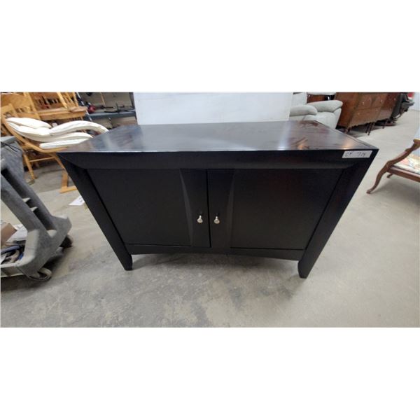 Black Wood Storage Cabinet with Two Drawers and Two Doors 32”×47”×22”