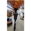 Image 3 : Tiffany-Style Mosaic Glass Torchiere Floor Lamp with Ornate Bronze-Finish Base