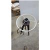 Image 2 : Modern Tripod Floor Lamp with Black Wooden Base and White Drum Shade