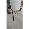Image 3 : Modern Tripod Floor Lamp with Black Wooden Base and White Drum Shade