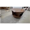 Image 1 : Modern Round Swivel-Top Coffee Table, Walnut Finish, Riser Top