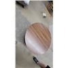 Image 2 : Modern Round Swivel-Top Coffee Table, Walnut Finish, Riser Top