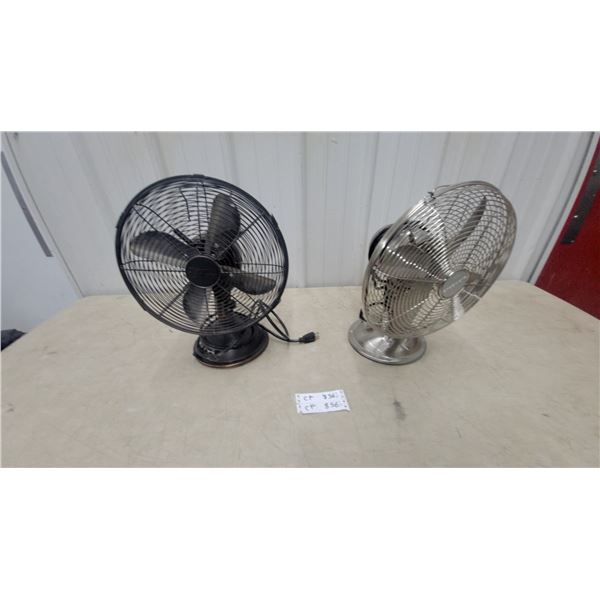 Corona Collection Retro Oscillating Desk Fan and Honeywell Retro Stainless Desk Fan