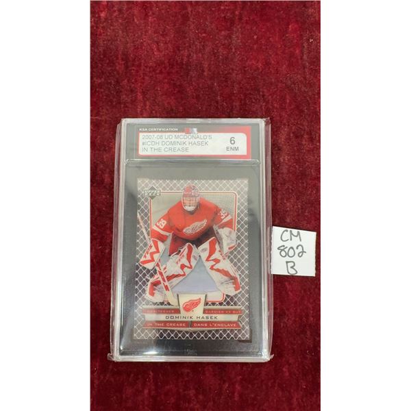 Graded Dominik Hasek In The Crease Insert Card