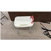 Image 5 : Shower Transfer Bench, Drive Medical Deluxe Bath Bench with Red Safety Handle