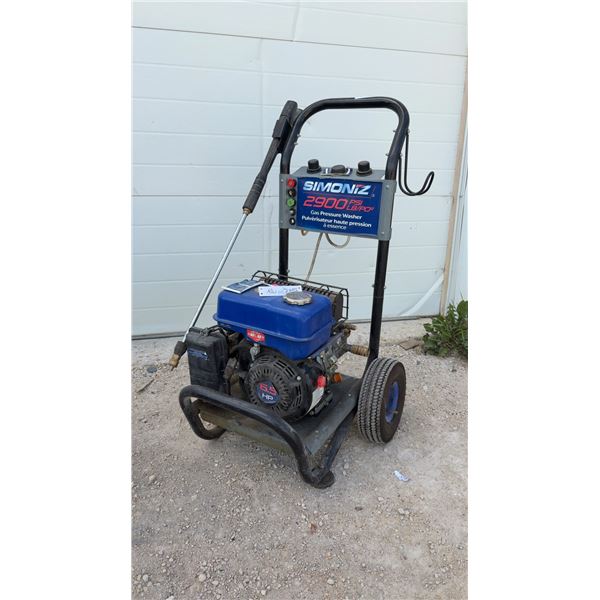 Simoniz 2900 PSI Gas Pressure Washer, Model 039-8594-8, 6.5 Horsepower 196cc 4-Stroke Engine
