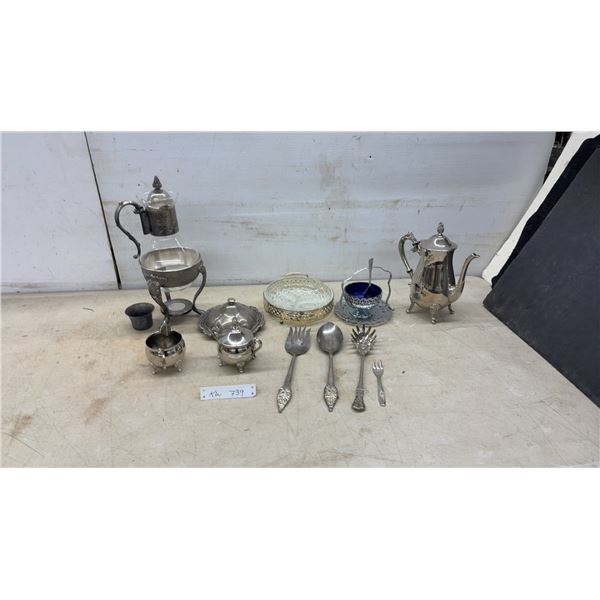 Vintage Silver-Plated Glass Coffee Carafe on Warming Stand, Coffee Pot, Serving Ware, Creamer