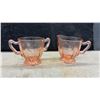 Image 5 : Pink Depression Glass Collection Including Pitchers, Bowls, Tray, and Creamer and Sugar Set