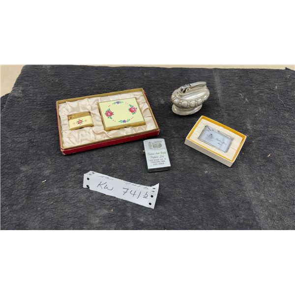 Vintage Lighters: Stephen Juba Mayor Winnipeg Presentation Lighter, Ladies Lighter with Compact