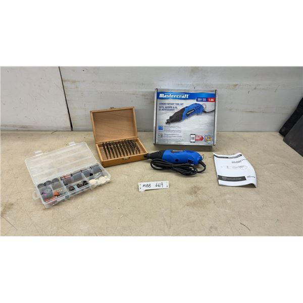 New Mastercraft 1.4A Corded Rotary Tool Kit With 251-Piece Accessory Set, Model 054-4892-4