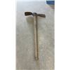 Image 7 : Lot of Three Vintage Pickaxes with Rusted Metal Heads and Wooden Handles