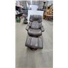 Image 7 : Ekornes Stressless Mayfair Leather Recliner Chair and Ottoman with Wooden Ring Base