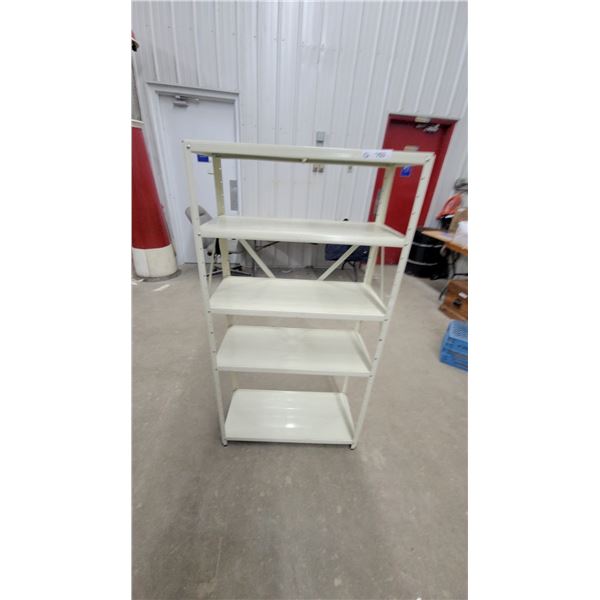 Five-Shelf Metal Shelving Unit With Angle Iron Posts and Cross-Bracing 57”×30”×13”