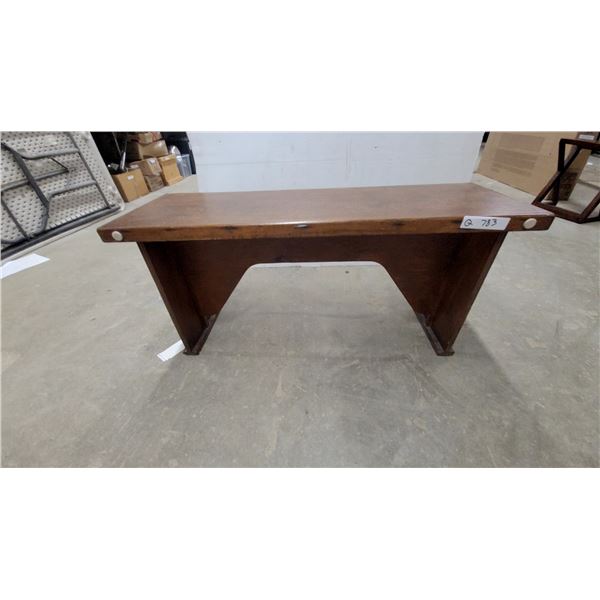 Wooden Slab-Leg bench with Rectangular Top 36” wide