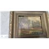 Image 2 : Antique Framed Oil Painting Sylvan Landscape with Cottage in Ornate Gold-Toned Frame 13”×15”