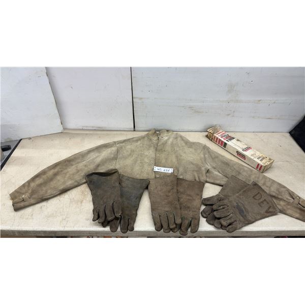 Welding Jacket, XXL, 3 Pairs Gloves, Lincoln Electric Fleetweld 3.2mm Electrodes Welding Rods